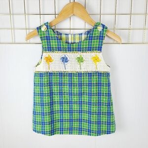 Beaux et Belles New Orleans Blue Green Plaid Checkered Summer Dress